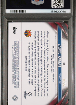 Lamine Yamal 2023-24 Topps Jade Edition UCC #64 Orange /25 Rookie RC PSA9 MINT