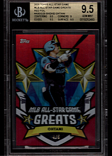 Shohei Ohtani 2025 Topps All-Star Game Greats Red Foil /5 SSP BGS9.5 GEM MT