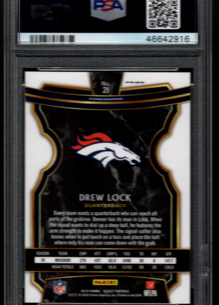 Drew Lock 2019 Panini Select #21 Zebra Prizm RC SSP Case Hit PSA10 GEM MT