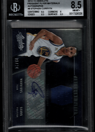 Stephen Curry 2012 Absolute #9 Frequent Flyer Patch /74 Auto BGS8.5 NM-MT+