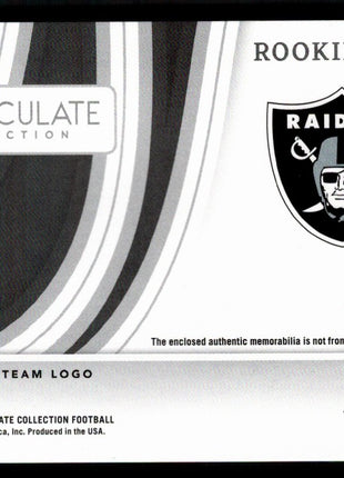 Tyree Wilson 2023 Panini Immaculate #RL-TYW Rookie Logos Patch /9 RC Raiders