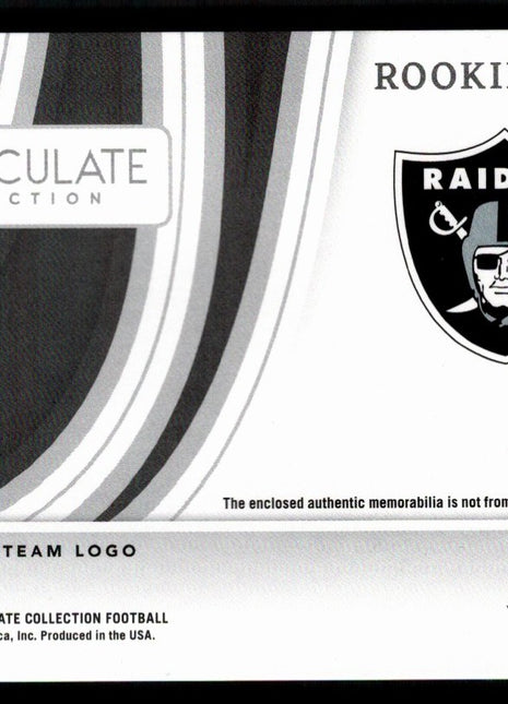 Tyree Wilson 2023 Panini Immaculate #RL-TYW Rookie Logos Patch /9 RC Raiders