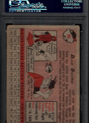 Duke Snider 1958 Topps #88 HOF In Person Auto PSA/DNA Authentic Dodgers