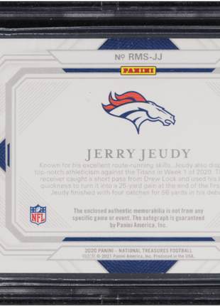 Jerry Jeudy 2020 National Treasures Rookie Sigs Red Laundry Tag 1/1 RC Auto
