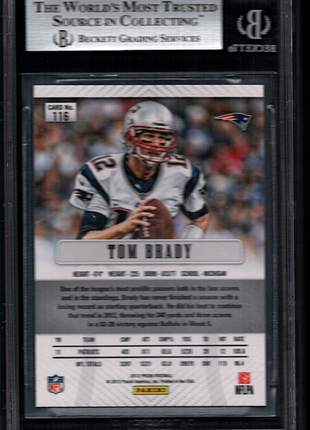 Tom Brady 2012 Panini Prizm #116 First Year Prizm BGS9 MINT Patriots
