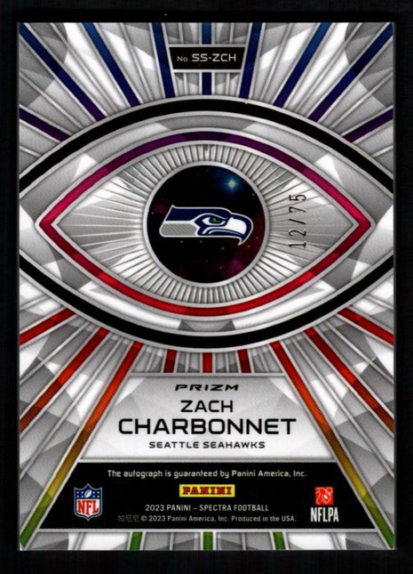 Zach Charbonnet 2023 Panini Spectra #SS-ZCH Spectral Signatures /75 Auto