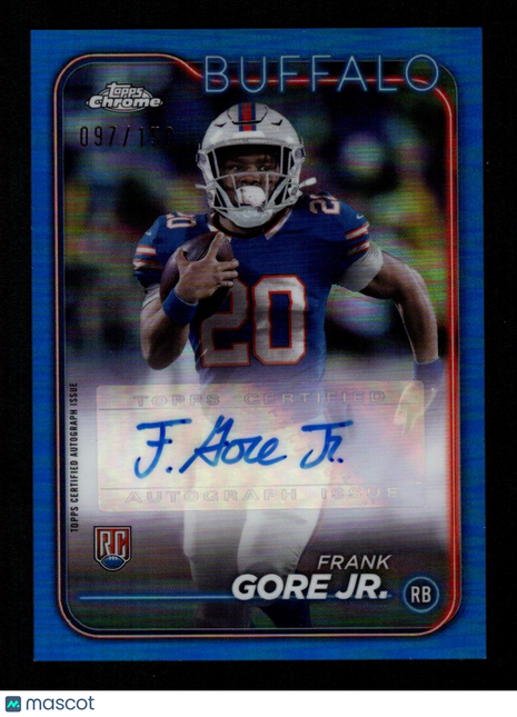 Frank Gore Jr. 2024 Topps Chrome #RA-FG0 Blue Refractor /150 Variation RC Auto