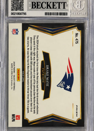 Drake Maye 2024 Panini Select #475 White Sparkle RC SSP BGS9 MINT Patriots
