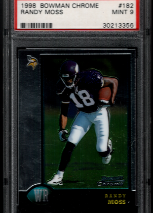 Randy Moss 1998 Bowman Chrome #182 Rookie RC PSA9 MINT Vikings