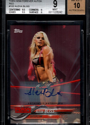 Alexa Bliss 2018 Topps WWE Then Now Forever Autographs Red 1/1 Auto BGS9/10 MT