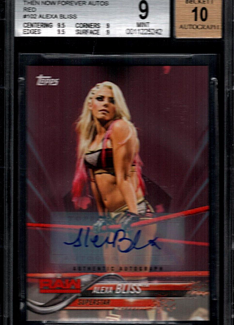 Alexa Bliss 2018 Topps WWE Then Now Forever Autographs Red 1/1 Auto BGS9/10 MT