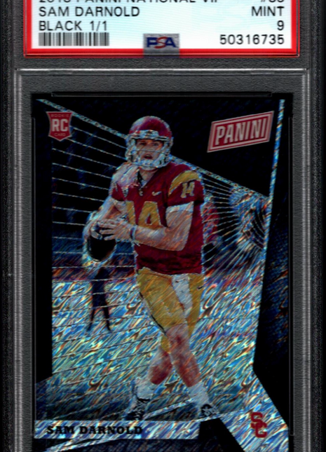 Sam Darnold 2018 Panini National VIP #83 Black 1/1 Rookie RC SSP PSA9 MINT