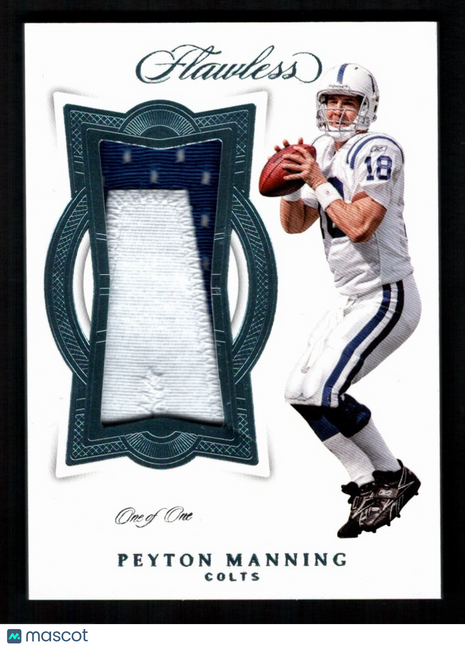 Peyton Manning 2018 Panini Flawless #PA-MP Platinum 3-Color Patch 1/1 Colts