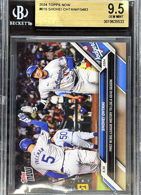 Shohei Ohtani 2024 Topps Now #616 43/43 Season BGS9.5 GEM MT Dodgers