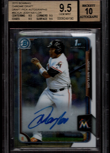 Josh Naylor 2015 Bowman Chrome Draft #BCAJN Autograph Auto BGS9.5/10 TRUE GEM MT
