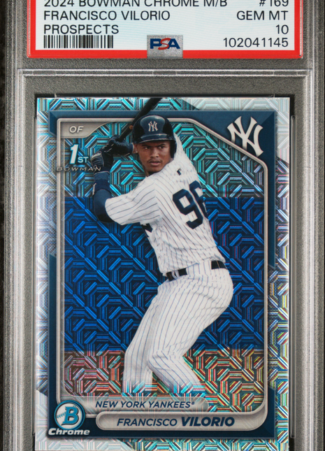 Francisco Vilorio 2024 Bowman Mega Box #169 Mojo Refractor PSA10 GEM MT Yankees