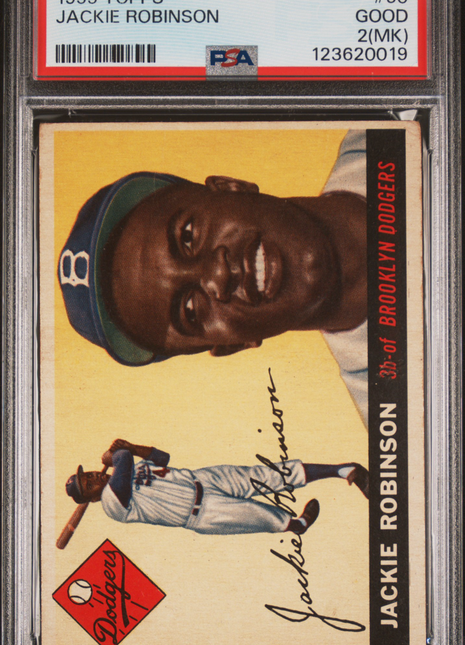 Jackie Robinson 1955 Topps #50 Vintage Graded PSA2 MK GOOD Dodgers
