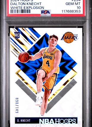 Dalton Knecht 2024-25 Panini NBA Hoops #294 White Explosion /149 RC PSA10 GEM MT