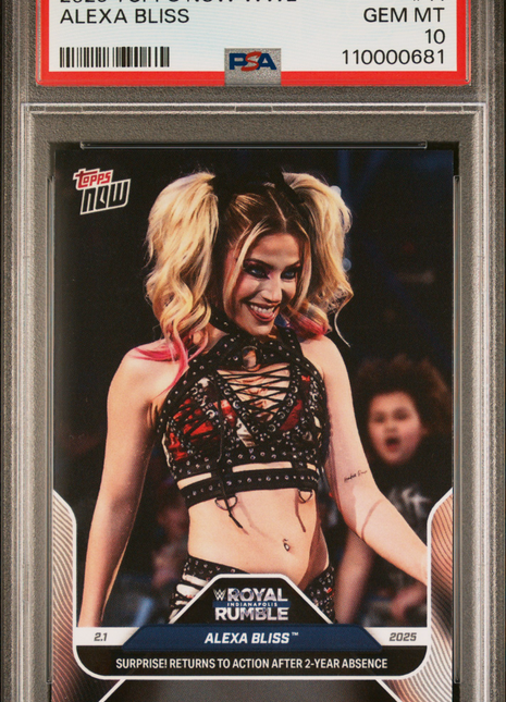 Alexa Bliss 2025 Topps Now WWE #11 Royal Rumble Return PSA10 GEM MT