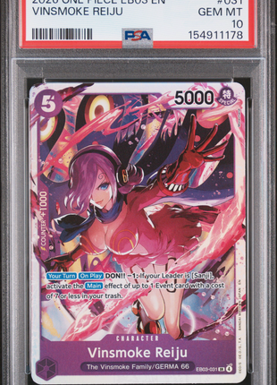 Vinsmoke Reiju 2026 One Piece Eb03-Extra Booster #31 Heroines Holo PSA10 GEM MT