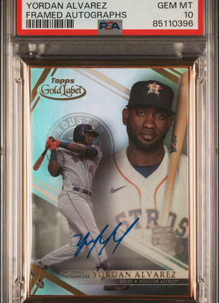 Yordan Alvarez 2021 Topps Gold Label #YA Framed Autographs Auto PSA10 GEM MT