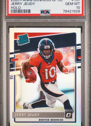 Jerry Jeudy 2020 Panini Donruss Optic #157 Rated Rookie Holo RC PSA10 GEM MT