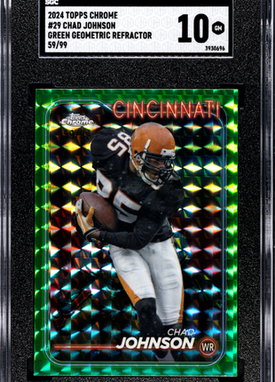 Chad Johnson 2024 Topps Chrome #29 Green Geometric Refractor /99 SGC10 GEM MT