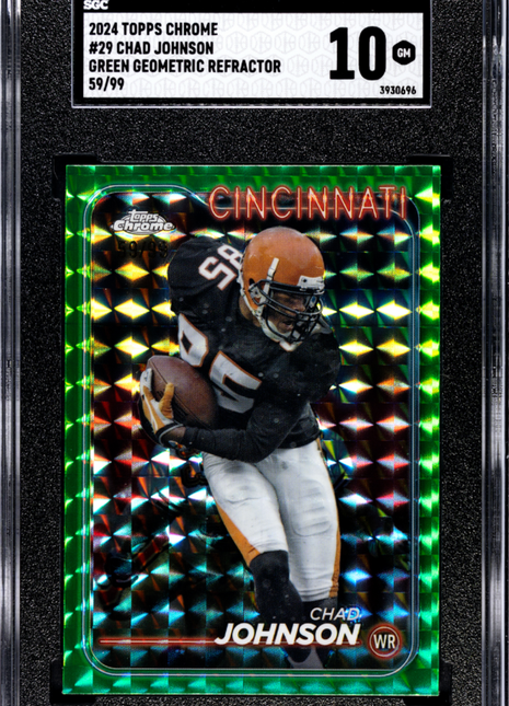 Chad Johnson 2024 Topps Chrome #29 Green Geometric Refractor /99 SGC10 GEM MT