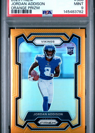 Jordan Addison 2023 Panini Prizm #368 Orange Prizm /249 RC PSA9 MINT Vikings