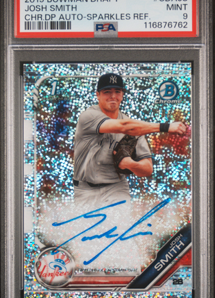 Josh Smith 2019 Bowman Draft #CDAJS 1st Sparkles Refractor /71 Auto PSA9 MINT
