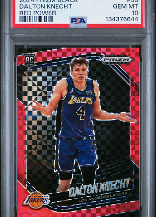 Dalton Knecht 2024 Panini Prizm Black #33 Red Power /75 Rookie RC PSA10 GEM MT