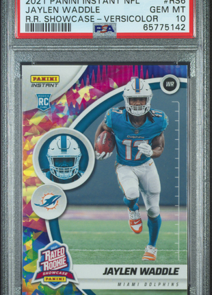Jaylen Waddle 2021 Panini Instant NFL RR #RS6 Versicolor /5 RC PSA10 GEM MT