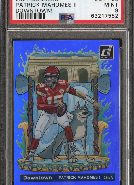 Patrick Mahomes II 2021 Panini Donruss #DT-25 Downtown! Case Hit SSP PSA9 MINT