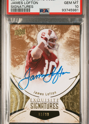 James Lofton 2014 Upper Deck Exquisite Collection #30 Sigs /99 Auto PSA10 GEM MT