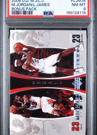LeBron James/Michael Jordan 2005 Upper Deck MJ/LJ #LJMJ4 Bonus Pack PSA10 GEM MT