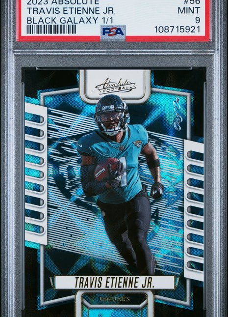 Travis Etienne Jr. 2023 Panini Absolute #56 Black Galaxy 1/1 PSA9 MINT Jaguars