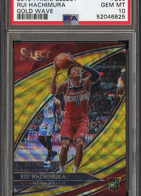 Rui Hachimura 2019-20 Panini Select #265 Gold Wave Rookie RC SP PSA10 GEM MT
