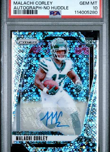 Malachi Corley 2024 Panini Prizm #369 Autograph No Huddle RC Auto PSA10 GEM MT