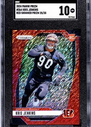 Kris Jenkins 2024 Panini Prizm #364 FOTL Red Shimmer Prizm /35 RC SGC10 GEM MT