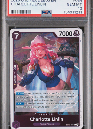 Charlotte Linlin 2026 One Piece Eb03 #034 Heroines Edition Rare PSA10 GEM MT