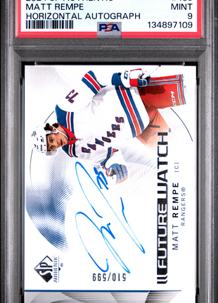 Matt Rempe 2024 Upper Deck SP Authentic #109 Horizontal /599 Auto PSA9 MINT