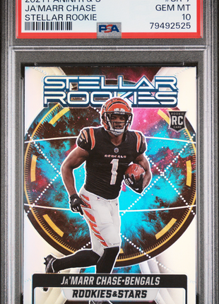 Ja'Marr Chase 2021 Panini Rookies & Stars #SR-7 Stellar Rookies RC PSA10 GEM MT