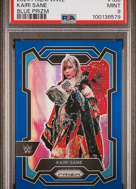 Kairi Sane 2024 Panini Prizm WWE #186 Blue Prizm /199 PSA9 MINT Damage Control