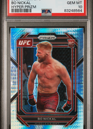Bo Nickal 2023 Panini Prizm UFC #103 Hyper Rookie RC PSA10 GEM MT
