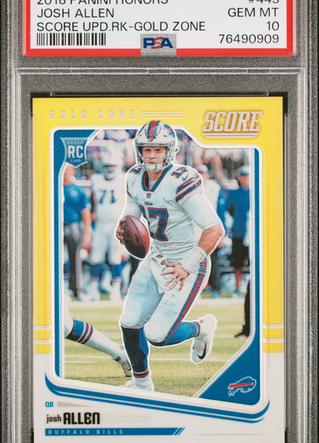 Josh Allen 2018 Panini Honors Score Update Rookies Gold Zone /50 RC PSA10 GEM MT