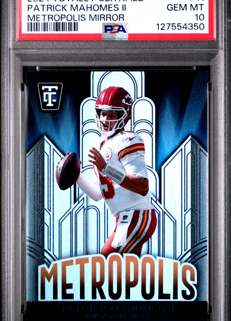 Patrick Mahomes 2024 Panini Totally Certified Metropolis Mirror SSP PSA10 GEM MT