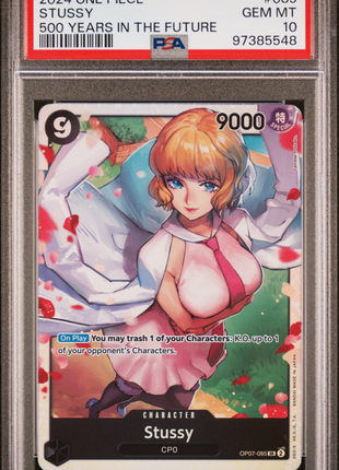 Stussy 2024 One Piece Op07-500 Years In The Future #085 Holo PSA10 GEM MT