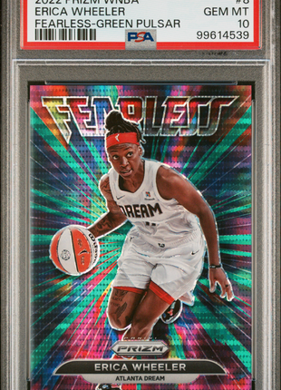 Erica Wheeler 2022 Panini Prizm WNBA #8 Fearless Green Pulsar /25 PSA10 GEM MT