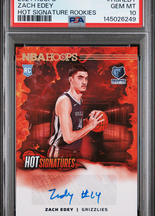 Zach Edey 2024-25 Panini NBA Hoops Hot Signatures Rookies RC Auto PSA10 GEM MT