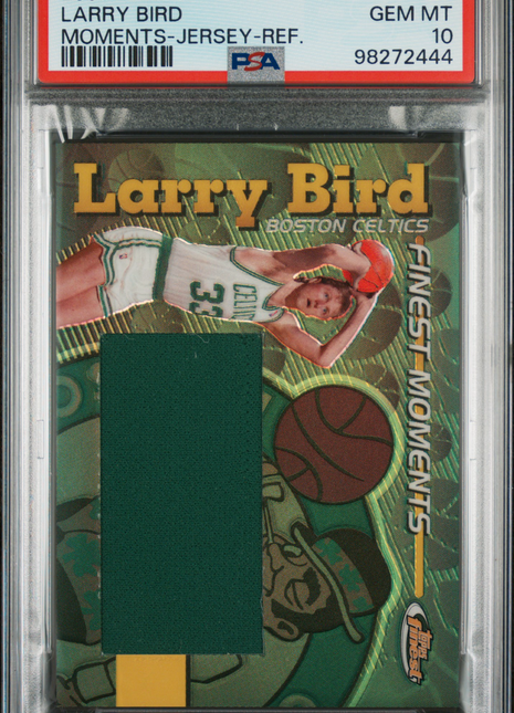 Larry Bird 2006-07 Finest Moments Game-Worn Jersey Refractor /299 PSA10 GEM MT